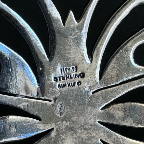 Fleming Butterfly Belt Buckle Sterling Silver Filigree Etched Coastal Cowgirl - Picture 9 of 15